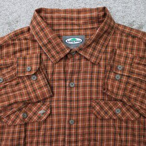 Arborwear Shirt Mens 2XL XXL Orange Russell Flannel Cotton Double Pocket L/S